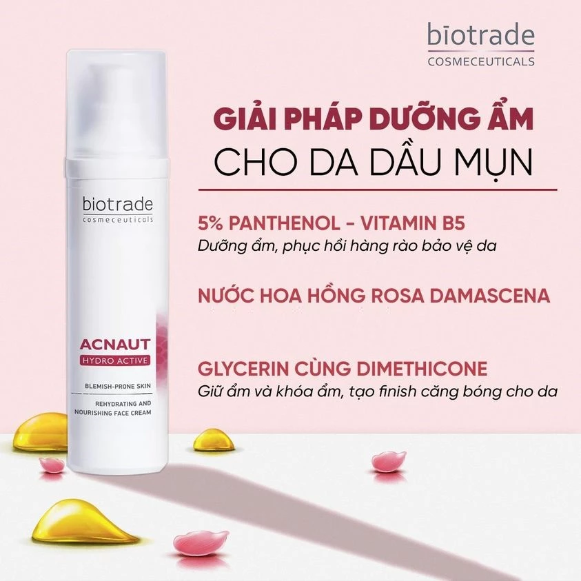 [Iufarma] Kem dưỡng ẩm Biotrade Acne Out Hydro Active dành cho da dầu mụn 60ml chính hãng