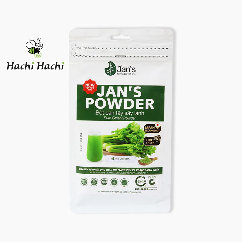 Bột cần tây sấy lạnh Jan's powder 60g (3g x 20 gói) - Hachi Hachi Japan Shop