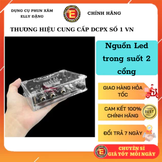 Nguồn máy xăm hàng chuẩn, nguồn Led Trong Suốt 2 cổng tiện lợi, ổn áp nguồn máy Pen, nguồn máy pen đẹp nhất