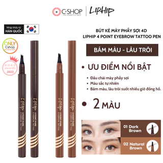 [Freeship - Mã giảm giá] Bút kẻ mày phẩy sợi 4D LIPHIP 4 Point Eyebrow Tattoo Pen không trôi, giữ màu và nét rõ