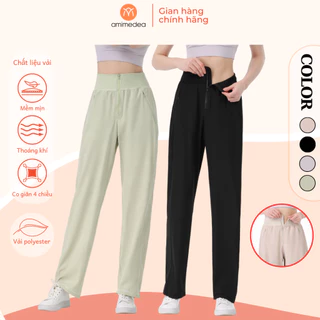 Quần Dài Jogger Thể Thao Nữ Chính Hãng AMI MEDEA - Quần Ống Rộng, Thiết Kế Dây Kéo Eo Năng Động 9053 (Quần Ống Suông)