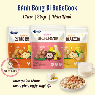 Bánh bi giòn tan Bebecook cho bé ăn dặm từ 12m+ (25gram)