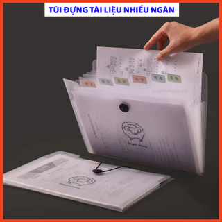 Túi đựng tài liệu trong suốt A4 nhiều ngăn, kẹp file túi đựng hồ sơ A4 phụ kiện văn phòng phẩm