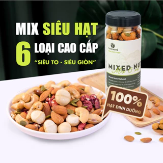 Hạt dinh dưỡng mix 6 loại TANU NUTS hũ 350g hạt ngũ cốc dinh dưỡng cho bà bầu, ăn kiêng, giảm cân