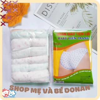 Set 6 quần lót giấy cotton dùng 1 lần đáy 2 lớp đi du lịch, cho mẹ sau sinh tiện dụng, Mẹ bé Donan