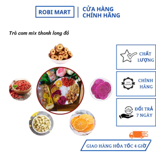 Set trà detox cam mỹ mix thanh long đỏ (cam mỹ, thanh long đỏ, táo thái lát, kỷ tử, hoa nhài) robimart - hộp 10, 20, 30