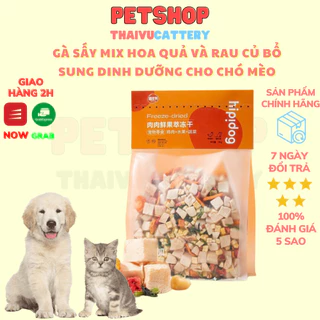 Snack thịt gà sấy mix rau củ và quả khô bổ sung dinh dưỡng cho chó mèo gói 180gr