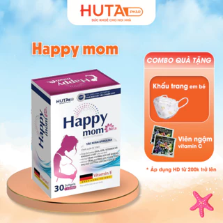 Vitamin tổng hợp cho mẹ bầu Happy Mom HUTA PHAR (hộp 30v), bổ sung Sắt, DHA và các Vitamin khoáng chất thiết yếu cho bầu