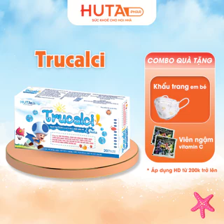 Canxi hữu cơ cho bé Trucalci HUTA PHAR (hộp 20 ống+10ml) hỗ trợ phát triển chiều cao, giảm nguy cơ loãng xương, còixương