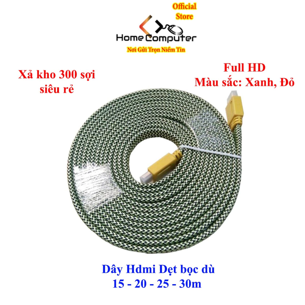 [Xả kho] 200 Cáp hdmi dẹt Full Hd dài 10m, 15m, 20m Tốc độ cao, hình ảnh sắc nét chống nhiễu