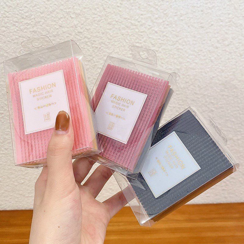 Hộp 10 miếng dán tóc máy cố định tóc nhiều màu, Miếng Dán Tóc Mái Trang Điểm Rửa Mặt Cài Tóc Gọn Gàng
