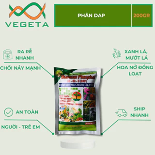 [ Chất Lượng ] PHÂN BÓN DAP 200g ( Màu Xanh Lá ) - VEGETASHOP - Phân Bón Cuốc Vàng - 18-46-0 - Kích Ra Hoa - Ra Rễ