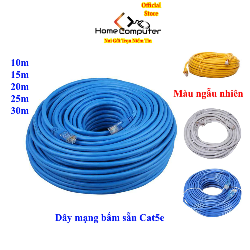 Dây cáp mạng internet Cat5 bấm sẵn 2 đầu dài 10m -> 50m, Tốc đô cao