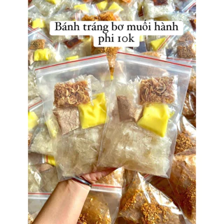 Bánh tráng bơ muối nhuyễn hành phi