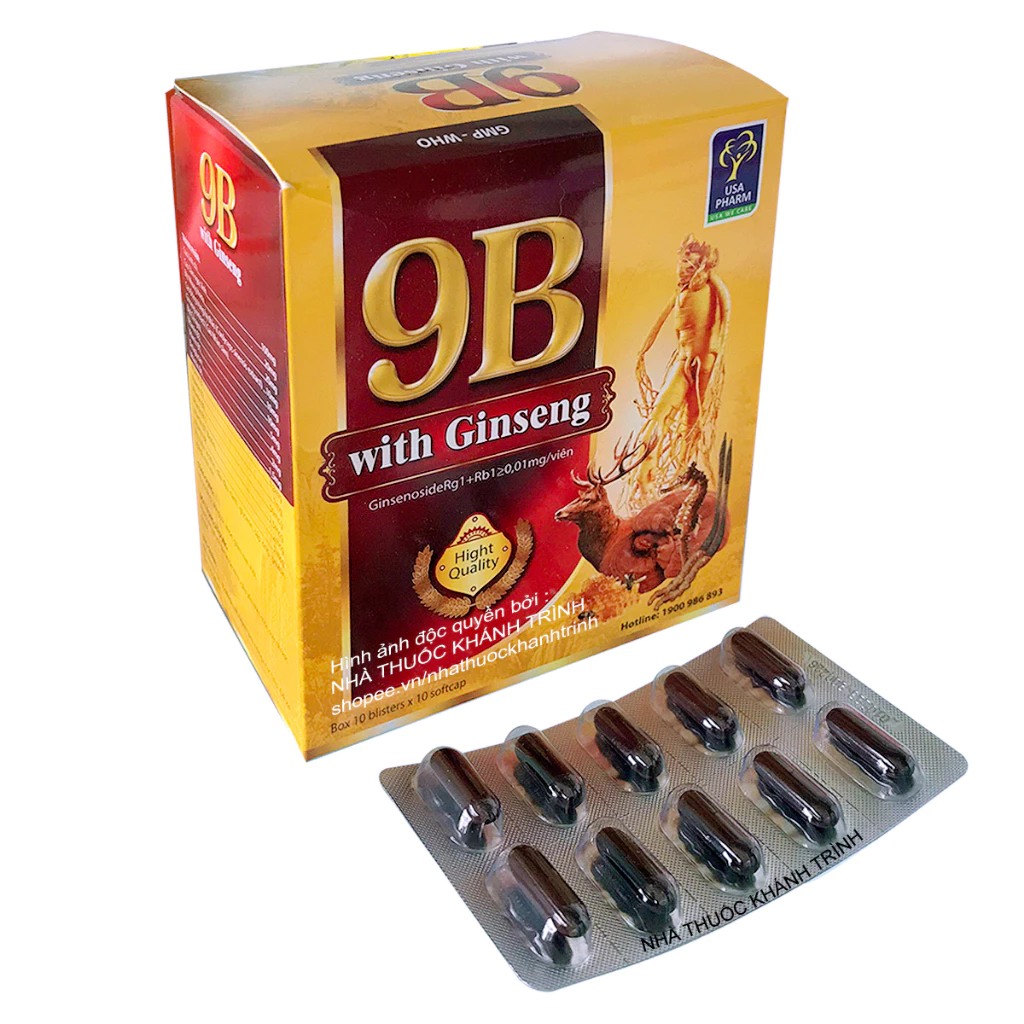 (100 viên) Viên đạm bổ vi chất 9B with Ginseng -  bồi bổ sức khỏe, tăng cường thể lực