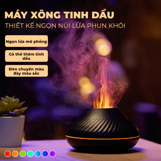 Máy xông tinh dầu phòng ngủ - phun sương tạo ẩm xoắn ốc FLAME 130 ml DQ 705