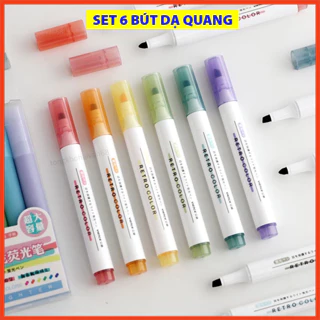 Bút dạ quang highlight đánh dấu nhớ dòng 1 cây, 4 cây, 6 cây, dạ quang màu pastel sắc tùy chọn tiện dành cho học sinh