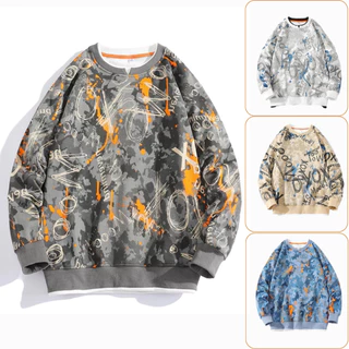 Mẫu mới áo sweater xo loang form rộng hàn quốc sozo ao top 90000224