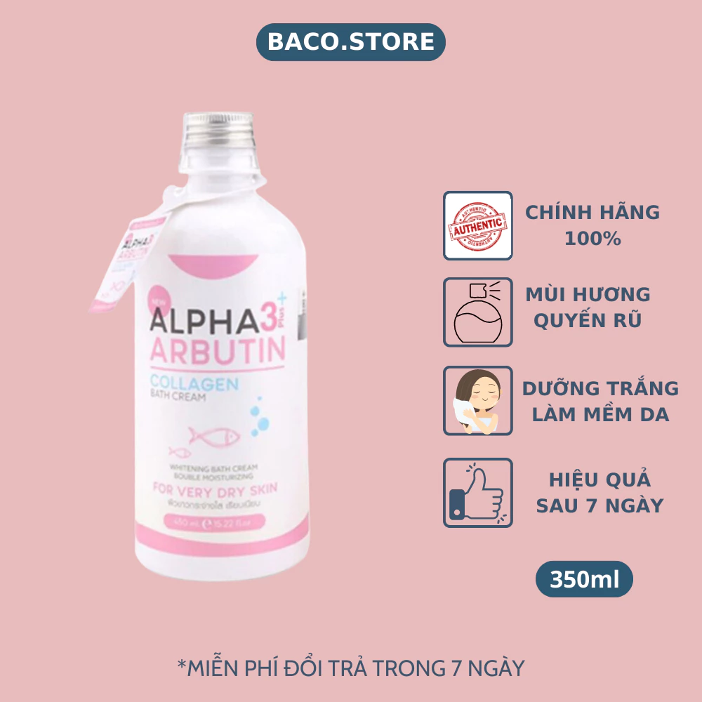 Sữa Tắm Dưỡng Trắng Da Alpha Arbutin 3+ Chính hãng Thái Lan 350ml