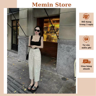 quần baggy lưng cao vải kaki ,quần baggy tây nữ cạp cao đi học đi làm Memin Store