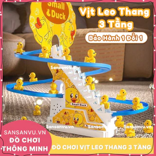 Đồ chơi cầu trượt Vịt vàng leo cầu thang với âm thanh vui nhộn + Đèn nháy đẹp mắt