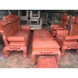 Bộ bàn ghế hoàng gia gỗ hương đỏ nam phi
