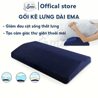 Gối kê lưng thoát vị đĩa đệm Ema, Ruột cao su non cao cấp,vỏ nhung mềm mại, kê lưng dành cho bà bầu