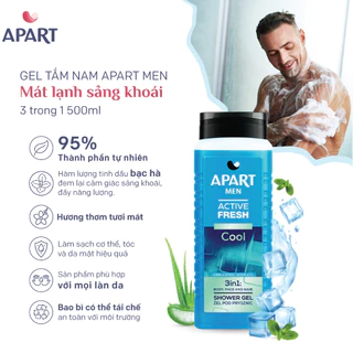 Gel Tắm Gội Apart Men Mát Lạnh Sảng Khoái 3 Trong 1 500ML