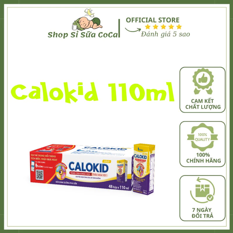 Sữa Bột Pha Sẵn Calokid Gold 110ml /180ml - Thùng 48 hộp