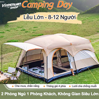 Lều cắm trại picnic cỡ lớn 5-12 người chống nước chống gió không gian rộng rãi-Bung lều hoàn toàn tự động-Bung lều hoàn