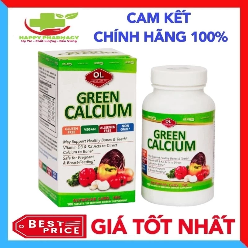 [Chính Hãng] Viên Uống Green Calcium – Canxi hữu cơ an toàn, không táo bón
