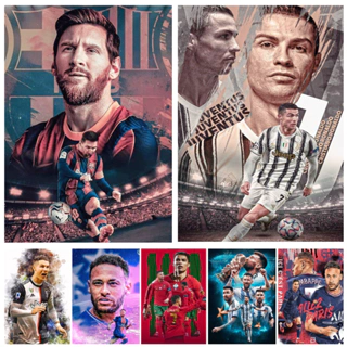 Poster Hình Cầu Thủ Bóng Đá Neymar Lionel Messi Cristiano Ronaldo Trang Trí Nhà Cửa Ms: 458