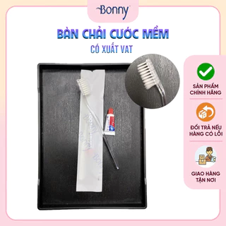 Bàn chải khách sạn dùng 1 lần, bàn chải đánh răng dùng cho nhà nghỉ, khách sạn, Bc trong kem đỏ túi Trắng đẹp, bịch 100c