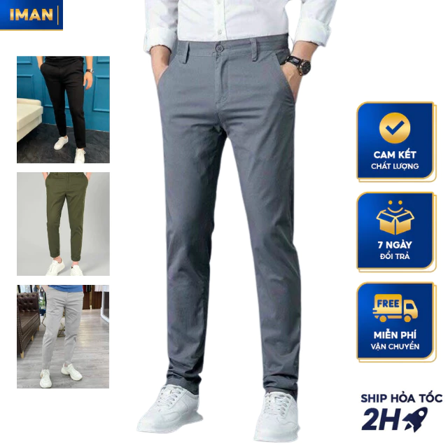 Quần KaKi Ống Dài Co Dãn 4 Chiều iMan Store, Quần Âu Nam Thời Trang Dáng Slimfit Cao Cấp, Đứng Form, Tôn Dáng [Hàng Sịn]