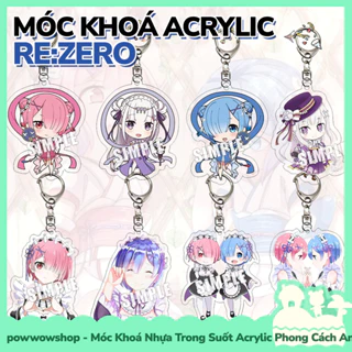 [Sẵn VN - Hỏa Tốc] Móc Khoá Nhựa Trong Suốt Acrylic Phong Cách Nhân Vật Anime Manga Re:Zero Chibi Style