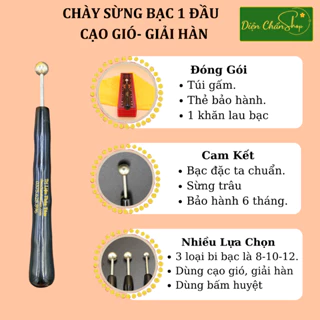 Cây Sừng Một Đầu Bạc Cao Cấp - Cạo Gió, Trục Hàn, Giải Cảm - Dụng Cụ Diện Chẩn