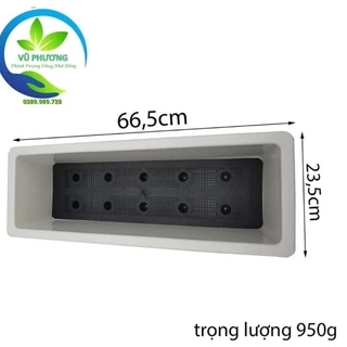 CHẬU NHỰA CHỮ NHẬT( KHAY) TRỒNG RAU, HOA CÂY CẢNH THÔNG MINH KÍCH THƯỚC 67cmX23.5X16cm