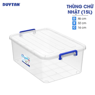 Thùng chữ nhật nhựa DUY TÂN 15 lít (46 x 32 x 16 cm) - 11166