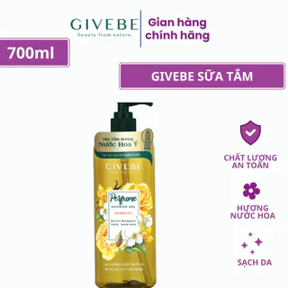 Sữa tắm GIVEBE Vàng - Sansuyu 700ml tái tạo làn da, mềm mại, sạch mụn kết hợp lưu hương nước hoa Ý