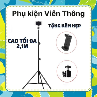 Gậy livestream, giá đỡ điện thoại, quay tiktok ,quay video, chụp ảnh, chân đỡ đèn 3 chân bằng sắt dài 2m1