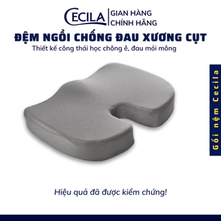 Đệm lót ghế chống đau xương cụt Việt Nam CECILA  ruột cao su non đàn hồi cực tốt kèm gel mát  giảm ê mỏi mông khi ngồi
