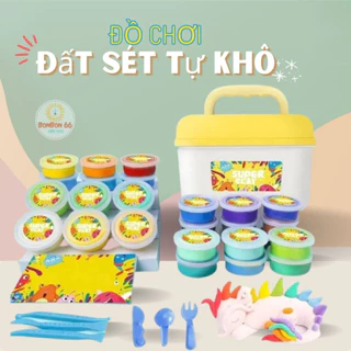 Đất Sét Tự Khô Đồ Chơi Đất Nặn Tự Khô Cho Bé 24 Màu Kèm Hộp An Toàn Bonbon66.shop