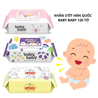 Khăn ướt Baby Baby Wipes 120 tờ chính hãng Hàn Quốc