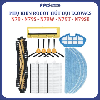 Phụ kiện robot hút bụi Ecovacs Deebot N79, N79W, N79S, N79T-Khăn lau, Chổi chính, Chổi Cạnh, Lọc Bụi