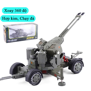 Mô hình xe tăng pháo phòng không KAVY có chân đỡ chất liệu hợp kim, chạy đà, xoay 360 độ