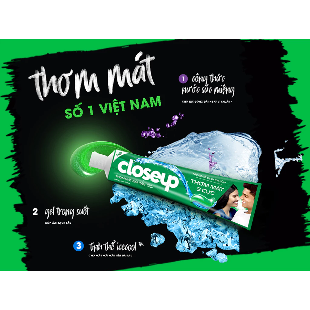 Kem đánh răng Closeup trắng răng tự nhiên hộp 230g