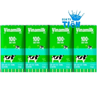 Sữa tươi tiệt trùng Vinamilk Có đường hộp 110ml (4 hộp)