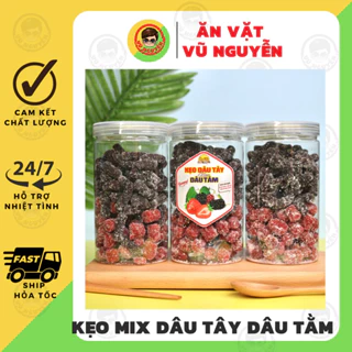 Kẹo Mix Dâu Tây Dâu Tằm - Ăn Vặt Vũ Nguyễn Vừa Ngon Vừa Rẻ - Ship Hỏa Tốc