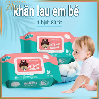 Khăn giấy ướt, khăn giấy ướt 80 tờ, giấy ướt Baby Wipes, khăn mềm ẩm,làm sạch khăn ướt,1 bịch 80 tờ