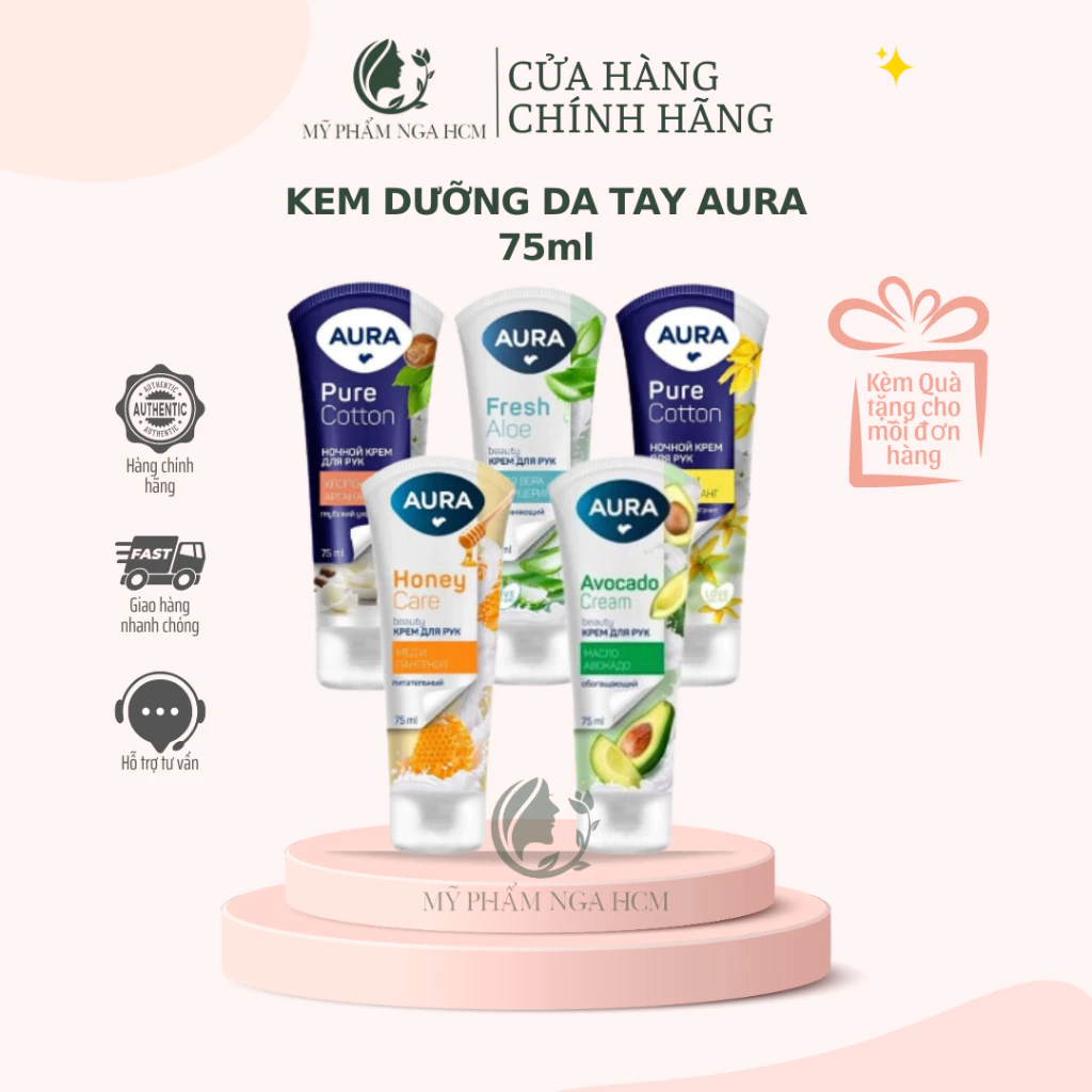 Kem dưỡng tay chăm sóc da Tay và Móng Aura Beauty Cotton Club dưỡng mềm mịn da tay 75ml